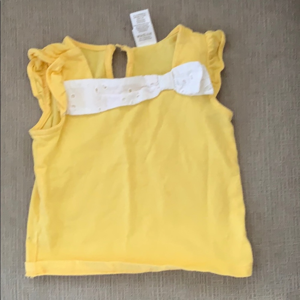 Janie and jack yellow and white lace top